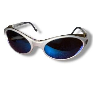 Harley-Davidson HD100 Blue Mirror Sunglasses NOS ANSI Z87.1+ Silver Frame Safety